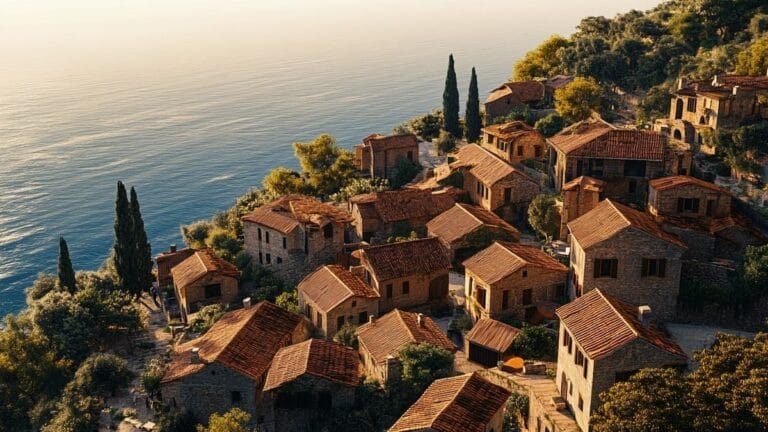 Un village perché sur la Côte d'Azur surplombe la mer et rivalise avec la beauté de la Riviera italienne