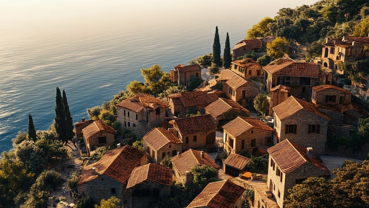 Un village perché sur la Côte d'Azur surplombe la mer et rivalise avec la beauté de la Riviera italienne