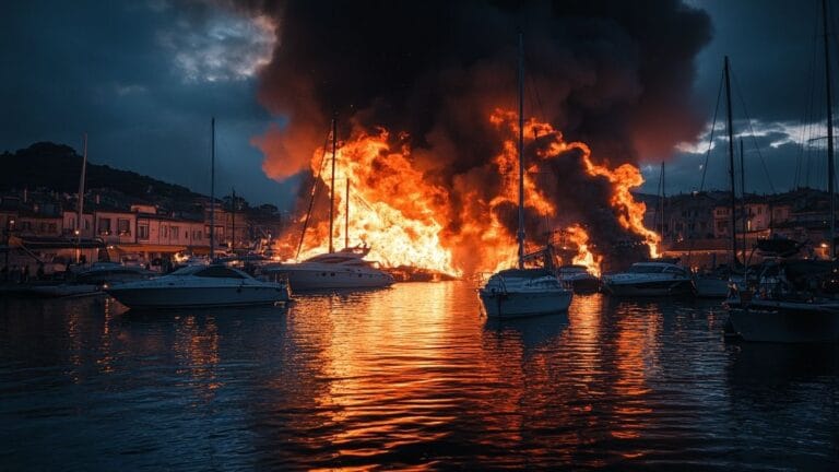 Incendie Éblouissant au Port de Saint-Laurent-du-Var