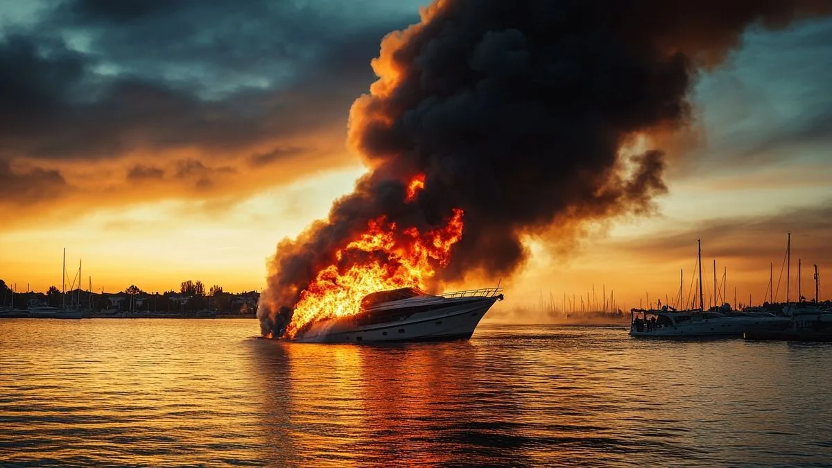 Incendie impressionnant au port de Saint-Laurent-du-Var : Un témoin décrit le moment où un passager saute du bateau juste avant l'explosion